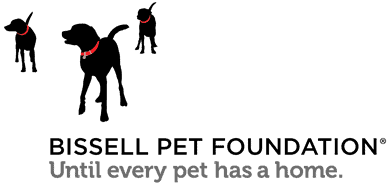 Bissell Pet Foundation logo with dogs and slogan "Until every pet has a home".