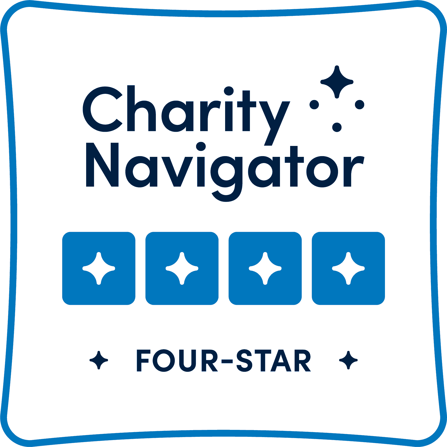 Charity Navigator four-star rating badge for Peggy Adams Animal Rescue.