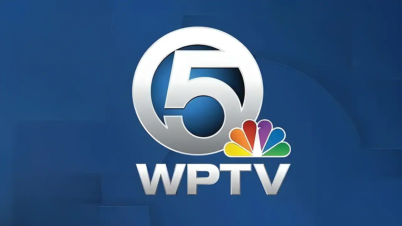WPTV news station logo on a blue background.