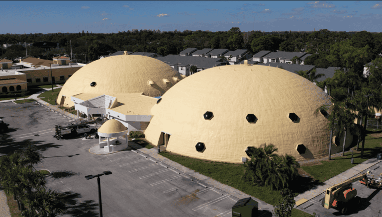 Unique dome-shaped buildings at Peggy Adams Animal Shelter in West Palm Beach.