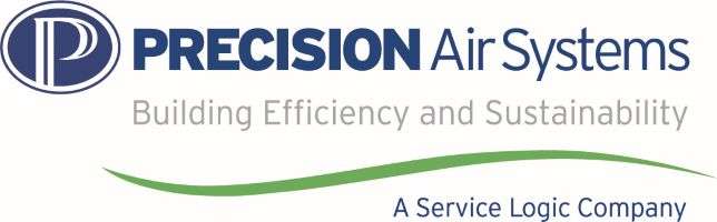 Logotipo de Precision Air Systems con el letrero "Construyendo eficiencia y sustentabilidad".