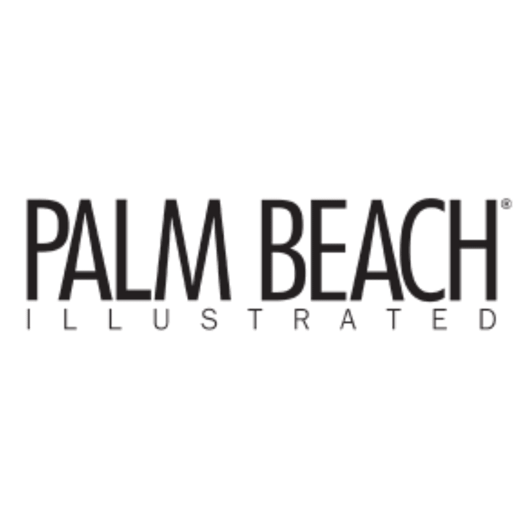 Logo of Palm Beach Illustrated magazine, featuring bold black text on a white background.